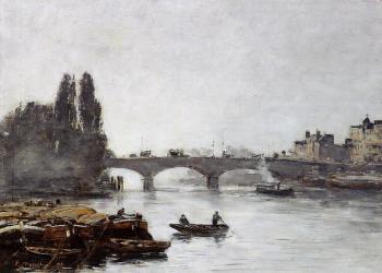 尤金 佈丹 Rouen, the Pont Corneille, Fog Effect